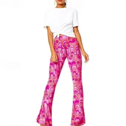 Retro Vintage 1960s 1970s Trousers Bell Bottom Pants Flared Trousers Hippie Fancy Dress Women's Daily Wear Pride Parade Pride Month Adults' Pants