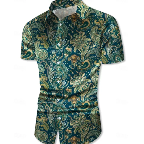 Retro Vintage 1970s Shirt Aloha Shirt Hippie Paisley Fancy Dress Men's Vacation Party Pride Parade Adults' Shirt