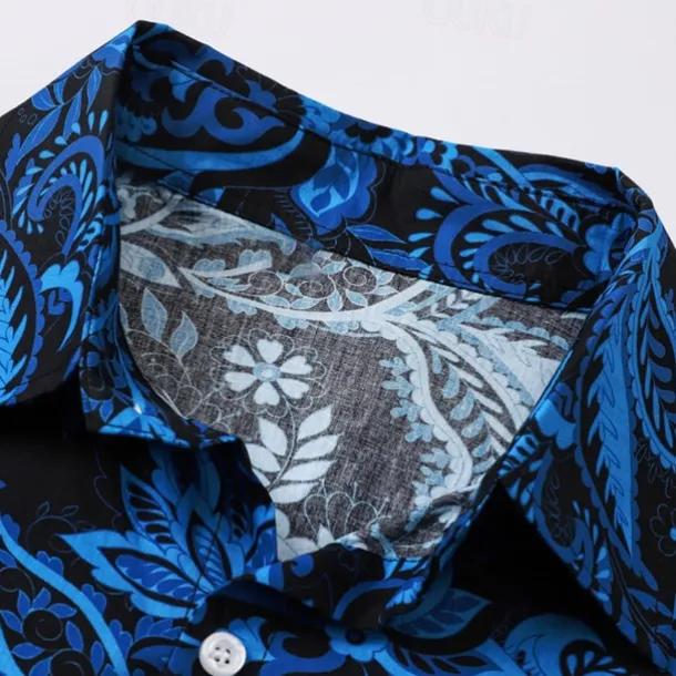 Retro Vintage 1970s Shirt Aloha Shirt Hippie Paisley Fancy Dress Men's Vacation Party Pride Parade Adults' Shirt