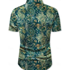 Retro Vintage 1970s Shirt Aloha Shirt Hippie Paisley Fancy Dress Men's Vacation Party Pride Parade Adults' Shirt