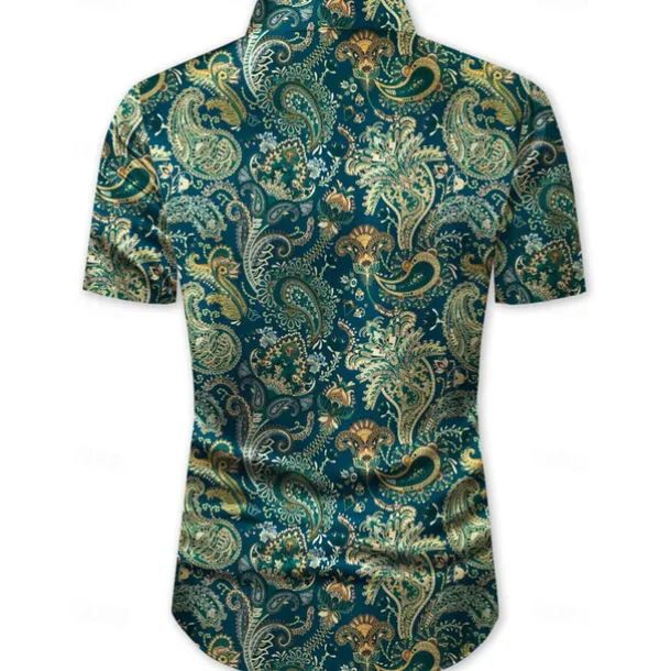 Retro Vintage 1970s Shirt Aloha Shirt Hippie Paisley Fancy Dress Men's Vacation Party Pride Parade Adults' Shirt