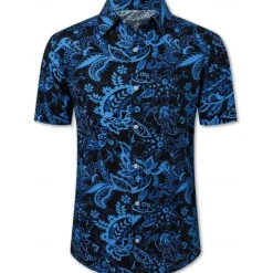 Retro Vintage 1970s Shirt Aloha Shirt Hippie Paisley Fancy Dress Men's Vacation Party Pride Parade Adults' Shirt