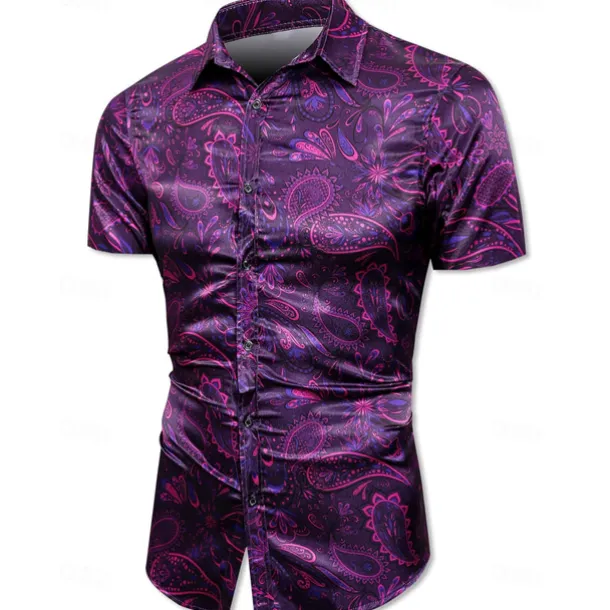 Retro Vintage 1970s Shirt Aloha Shirt Hippie Paisley Fancy Dress Men's Vacation Party Pride Parade Adults' Shirt