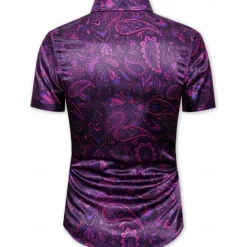 Retro Vintage 1970s Shirt Aloha Shirt Hippie Paisley Fancy Dress Men's Vacation Party Pride Parade Adults' Shirt