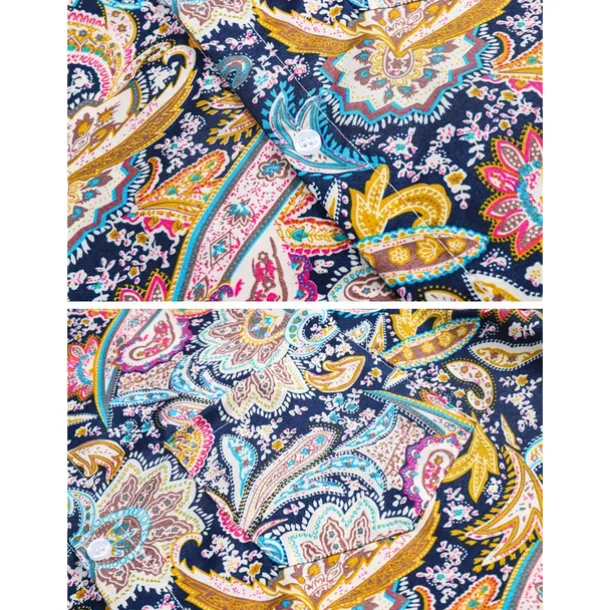 Retro Vintage 1970s Shirt Hippie Paisley Fancy Dress Men's Party Daily Wear Pride Parade Adults' Shirt