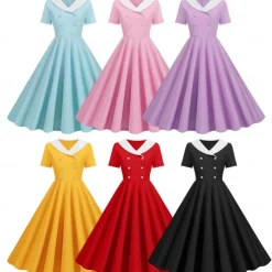 Retro Vintage 1950s Vintage Dress Swing Dress Flare Dress Fancy Dress Women's Carnival Masquerade Casual Daily Bachelorette Party Adults' Dress Homecoming Dresses