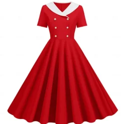 Retro Vintage 1950s Vintage Dress Swing Dress Flare Dress Fancy Dress Women's Carnival Masquerade Casual Daily Bachelorette Party Adults' Dress Homecoming Dresses