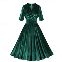 Retro Vintage 1950s Vintage Dress Cocktail Dress Swing Dress Flare Dress Solid Color Fancy Dress Women's Masquerade Party / Evening Bachelorette Party Adults' Dress Homecoming Dresses