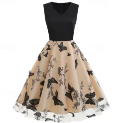 Retro Vintage 1950s Vintage Dress Cocktail Dress Swing Dress Flare Dress Flower / Floral Fancy Dress Women's Masquerade Party / Evening Bachelorette Party Adults' Dress Homecoming Dresses