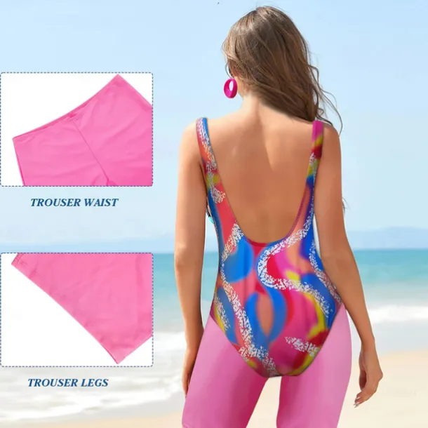 Retro Vintage 1980s Workout Outfits Leggings Accesories Set Fancy Dress Women's Masquerade Party Casual Daily Pride Parade Adults' Top Pants Bag All Seasons