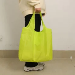 Reusable Nylon Tote Bag – Lightweight Foldable Shopping Bag with Large Capacity for Women, Men, Grocery, Travel & Daily Use