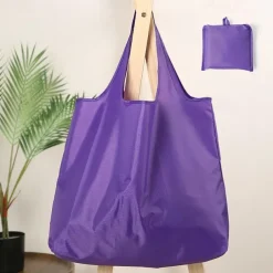 Reusable Nylon Tote Bag – Lightweight Foldable Shopping Bag with Large Capacity for Women, Men, Grocery, Travel & Daily Use