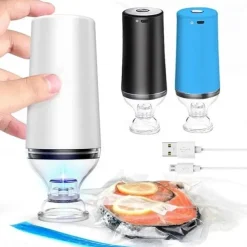 Reusable Vacuum Food Storage Zipper Bags Set Electric Handheld Vacuum Sealer Pump Sous Vide Bags USB Rechargeable
