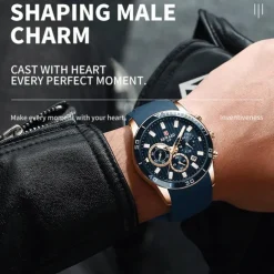 REWARD Men Quartz Watch Fashion Casual Wristwatch Luminous Calendar Chronograph Waterproof Silicone Gel Watch