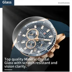 REWARD Men Quartz Watch Fashion Casual Wristwatch Luminous Calendar Chronograph Waterproof Silicone Gel Watch