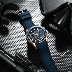 REWARD Men Quartz Watch Fashion Casual Wristwatch Luminous Calendar Chronograph Waterproof Silicone Gel Watch