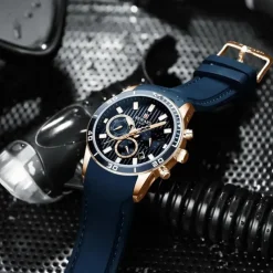 REWARD Men Quartz Watch Fashion Casual Wristwatch Luminous Calendar Chronograph Waterproof Silicone Gel Watch