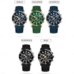 REWARD Men Quartz Watch Fashion Casual Wristwatch Luminous Calendar Chronograph Waterproof Silicone Gel Watch