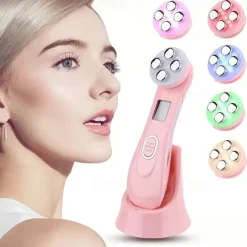 RF Beauty Device 5 In 1 Import Wrinkle Acne Removal Microcurrent Facial Lifting Machine 6 Color Light Therapy Radio Frequency Multifunction Instrument
