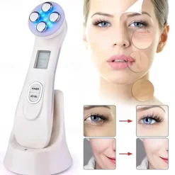 RF Beauty Device 5 In 1 Import Wrinkle Acne Removal Microcurrent Facial Lifting Machine 6 Color Light Therapy Radio Frequency Multifunction Instrument