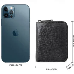 RFID 20 Card Slots Credit Card Holder Genuine Leather Small Card Case for Women or Men Accordion Wallet with Zipper