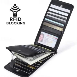 RFID Blocking Bifold Multi Card Case Wallet with Zipper Pocket Men/women Card Holder Wallet