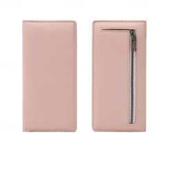 Rfid Blocking Portable Pu Leather Bifold Ultra-thin Long Wallet With Multiple Card Slots Checkbook & Credit Card Holders