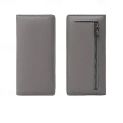 Rfid Blocking Portable Pu Leather Bifold Ultra-thin Long Wallet With Multiple Card Slots Checkbook & Credit Card Holders