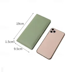 Rfid Blocking Portable Pu Leather Bifold Ultra-thin Long Wallet With Multiple Card Slots Checkbook & Credit Card Holders