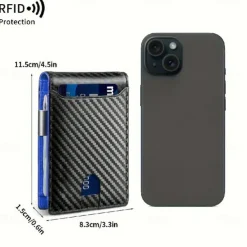 RFID Blocking Wallet Simple Multifunctional Slim Bifold Credit Card Holder Portable Front Pocket Men's Wallet with Money Clip