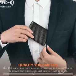 RFID Blocking Wallet Simple Multifunctional Slim Bifold Credit Card Holder Portable Front Pocket Men's Wallet with Money Clip