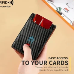 RFID Blocking Wallet Simple Multifunctional Slim Bifold Credit Card Holder Portable Front Pocket Men's Wallet with Money Clip