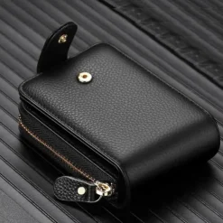 Rfid Credit Card Holder 16 Card Slots Wallet Genuine Leather Driver License ID Card Holder Walet Credit Card Case with Magnetic Shut Single Compartment for Women Men