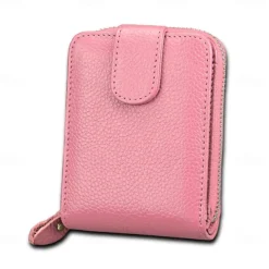 Rfid Credit Card Holder 16 Card Slots Wallet Genuine Leather Driver License ID Card Holder Walet Credit Card Case with Magnetic Shut Single Compartment for Women Men