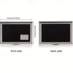 RFID Credit Card Holder Men Wallet Short Purse Stainless Steel And Leather Card Wallet