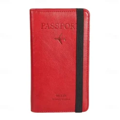 RFID Leather Passport Holder Portable Multi-function Document Package Ultra-thin Passport Credit Card Holder Travel Cover Case