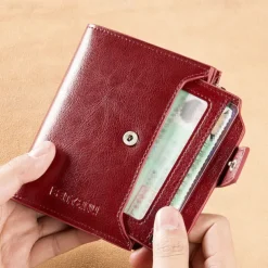 RFID Men Leather Wallet Vintage Luxury Short Slim Male Purses Money Clip Credit