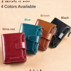 RFID Men Leather Wallet Vintage Luxury Short Slim Male Purses Money Clip Credit