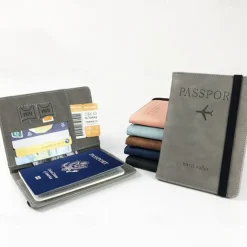 Rfid Passport Bag Pu Leather Multi-function Can Put Sim Card Id Bag Leather Case Passport Holder