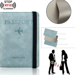 Rfid Passport Bag Pu Leather Multi-function Can Put Sim Card Id Bag Leather Case Passport Holder