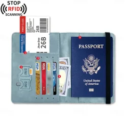 Rfid Passport Bag Pu Leather Multi-function Can Put Sim Card Id Bag Leather Case Passport Holder