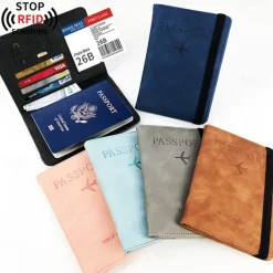 Rfid Passport Bag Pu Leather Multi-function Can Put Sim Card Id Bag Leather Case Passport Holder