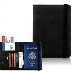 Rfid Passport Bag Pu Leather Multi-function Can Put Sim Card Id Bag Leather Case Passport Holder