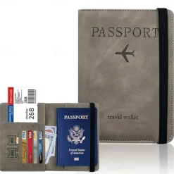 Rfid Passport Bag Pu Leather Multi-function Can Put Sim Card Id Bag Leather Case Passport Holder