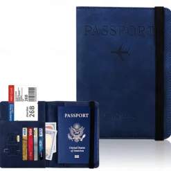 Rfid Passport Bag Pu Leather Multi-function Can Put Sim Card Id Bag Leather Case Passport Holder