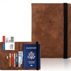 Rfid Passport Bag Pu Leather Multi-function Can Put Sim Card Id Bag Leather Case Passport Holder
