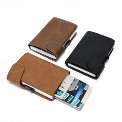 RFID Pop Up Credit Card Holder Wallet Men Business Card Case Slim Minimalist Trifold Credit Card Wallet for Women Card Holder Up