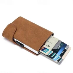 RFID Pop Up Credit Card Holder Wallet Men Business Card Case Slim Minimalist Trifold Credit Card Wallet for Women Card Holder Up