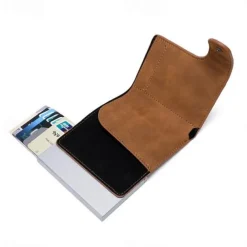 RFID Pop Up Credit Card Holder Wallet Men Business Card Case Slim Minimalist Trifold Credit Card Wallet for Women Card Holder Up