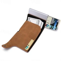 RFID Pop Up Credit Card Holder Wallet Men Business Card Case Slim Minimalist Trifold Credit Card Wallet for Women Card Holder Up
